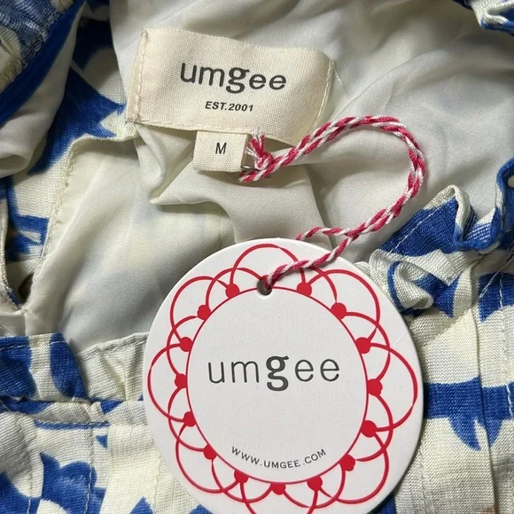 Umgee Boho Double Ruffle Sleeve Mini Dress in Blue Multi - Picture 8 of 9